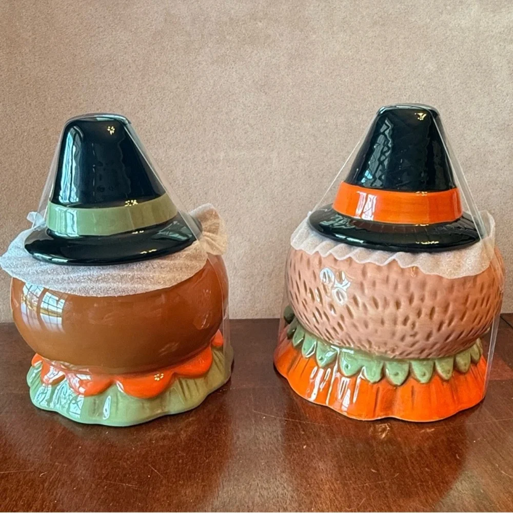New Johanna Parker Fall Critters 2 Pieces Fox & Owl Small Canister Fall Decor